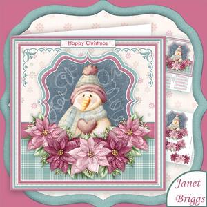Frosty Snowman & Poinsettia Christmas 8x8 Mini Kit