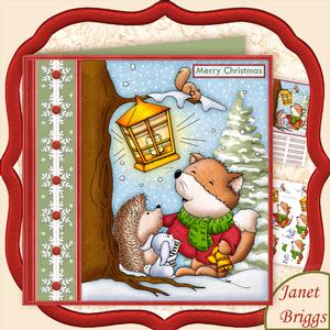 Christmas Foxy Fa La La 7.5 Decoupage Mini Kit
