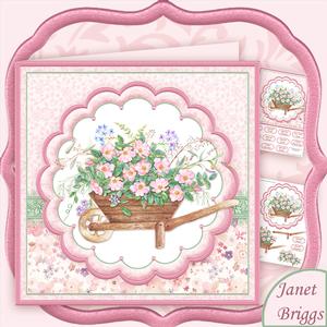 Wheelbarrow Blossoms 8x8 Decoupage Mini Kit