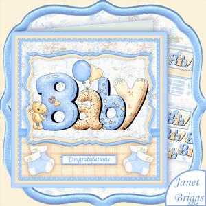 Bubble Baby Boy 7.5 Decoupage Mini Kit