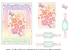 Lace Flowers & Butterfly Quick Card