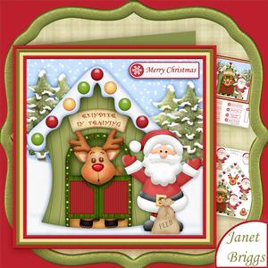 Reindeer in Training 7.5 Christmas Decoupage Mini Kit