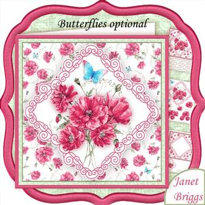 Pink Poppies 8x8 Decoupage & Insert Mini Kit All Occasions