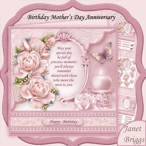 All Occasions Verse & Dusky Pink Roses 8x8 Decoupage Mini Ki