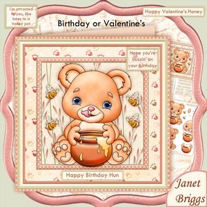 Bees to the Honey Pot 8x8 Birthday Valentines Mini Kit