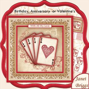 Love Playing Cards 8x8 Decoupage Mini Kit