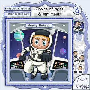 Astronaut Out of This World 8x8 Decoupage Mini Kit & Ages