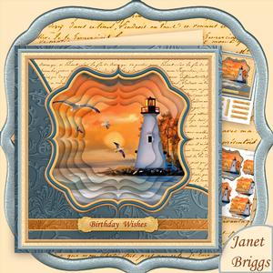 Lighthouse at Sunset 7.5 Pyramage Mini Kit Various Occasions