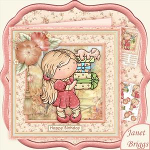 Carrying Presents Decoupage Mini Kit Birthday Mother's Day