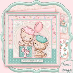 A Purrfect Day Cats 8x8 Decoupage Mini Kit