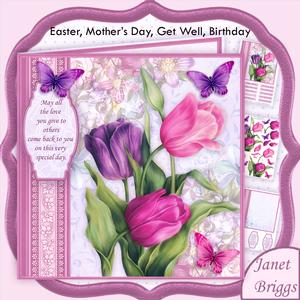 Pink Tulips 7.5 Decoupage Mini Kit All Occasions