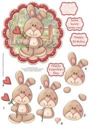 Bunny Love Card Topper & Decoupage Valentine's Day