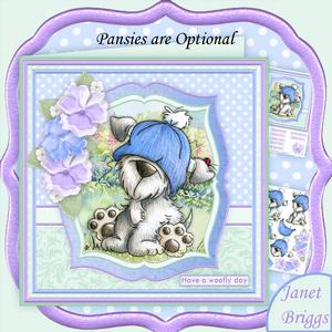 Bad Hair Day Cure 8x8 Decoupage Mini Kit Optional Pansies