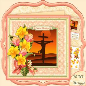 Easter Crucifixion & Daffodils 8x8 Decoupage Mini Kit