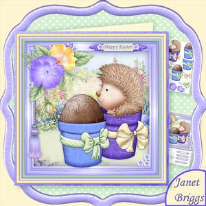 Hedgehogs Surprise Egg 8x8 Decoupage Mini Kit