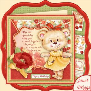Poppy Bears New Dress 7.5 Decoupage Mini Kit
