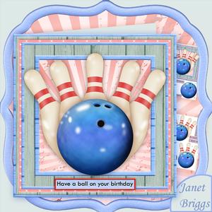 Bowling Have a Ball on Your Birthday 7.5 Decoupage Mini Kit
