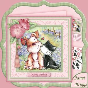 Best Friends 8x8 Decoupage Mini Kit for Birthday Anniversary