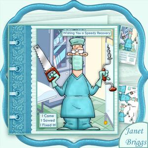 I Came I Sawed I Fixed It Get Well Decoupage Mini Kit