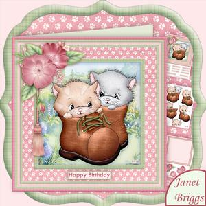 Kitten Boots 8x8 Cats Decoupage Mini Kit