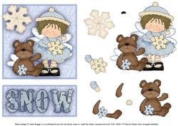 Snow Angel Christmas Card Part 2 Topper & Decoupage