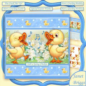 Spring Chickens 7.5 Birthday or Easter Decoupage Mini Kit