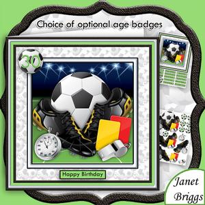 Football Soccer Equipment 8x8 Decoupage Mini Kit with Ages