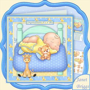 Cheeky Baby Boy 8x8 Decoupage Mini Kit