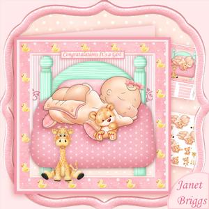 Cheeky Baby Girl 8x8 Decoupage Mini Kit