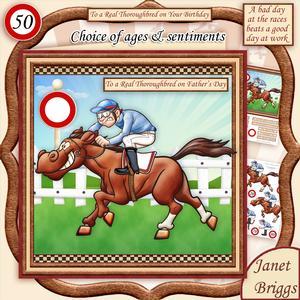 cup680784_68 - To a Real Thoroughbred Horse Racing Birthday or Fathers Day