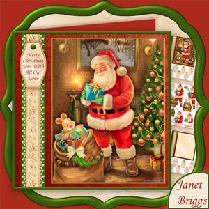 Traditional Santa 8x8 Christmas Decoupage Mini Kit