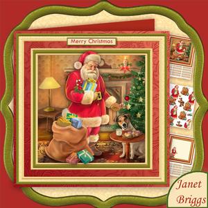 Traditional Santa's Supper 8x8 Christmas Decoupage Mini Kit