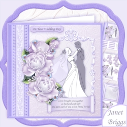 BRIDE & GROOM 1ST DANCE Wedding Day Lilac 8x8 Decoupage Mini Kit