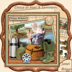FISHING JETTY 7.5 Birthday Fathers Day Retirement Decoupage Kit