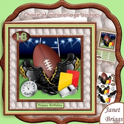 cup699517_68 - Rugby Equipment 8x8 Decoupage Mini Kit with Ages
