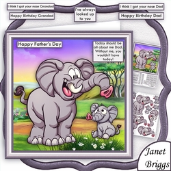 I LOOK UP TO YOU Elephant and Son 8x8 Decoupage Mini Kit