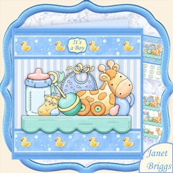 BABY BOY SHELF 7.5 New Baby Decoupage Mini Kit