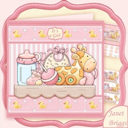 BABY GIRL SHELF 7.5 New Baby Decoupage Mini Kit