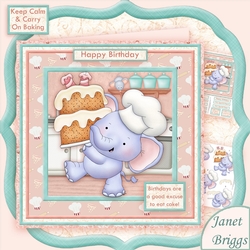ELLIE BRINGS CAKE 8x8 Birthday Decoupage Mini Kit
