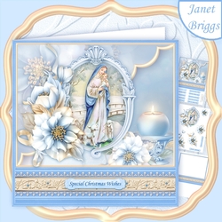 CHRISTMAS FROSTED FLORALS & MARY 8x8 Decoupage Mini Kit