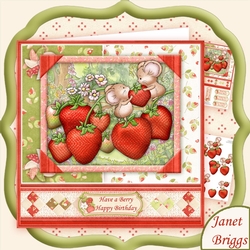 STRAWBERRY MICE 8x8 Decoupage Mini Kit Various Occasions