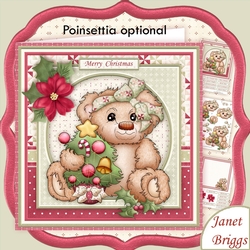 CHRISTMAS TEDDY & TREE 8x8 Decoupage & Insert Mini Kit