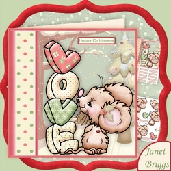 WITH LOVE AT CHRISTMOUSE 7.5 Christmas Decoupage Mini Kit