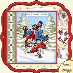 HIP HOP DANCER Have a Wicked Christmas 7.5 Decoupage Mini Kit