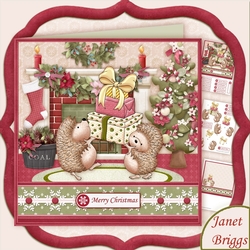 HEDGEHOGS CHRISTMAS PRESENTS 8x8 Decoupage & Insert Mini Kit