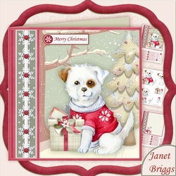 PUPPYS CHRISTMAS GIFT 7.5 Decoupage Kit