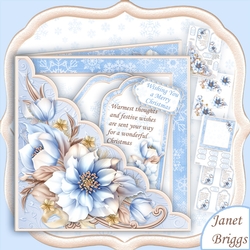 Square Scallop Pocket Christmas Frosted Florals Decoupage Kit