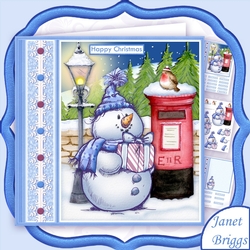 SKETCHY SNOWMAN & POSTBOX Christmas 7.5 Decoupage & Insert Mini Kit