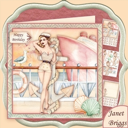HELLO SAILOR 8x8 Decoupage & Insert Mini Kit Various Occasions