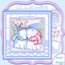 Polar Bear Love Christmas 8x8 Decoupage & Insert Kit